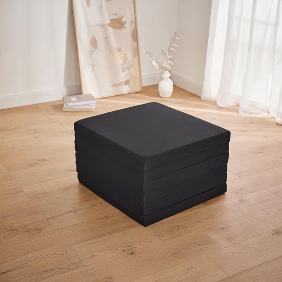 Vouwmatras Gasten - Opklapmatras Slaapmat - Logeren Comfort - 6-Delig Ontwerp - 140 x 195 cm - Zwart — afbeelding 4