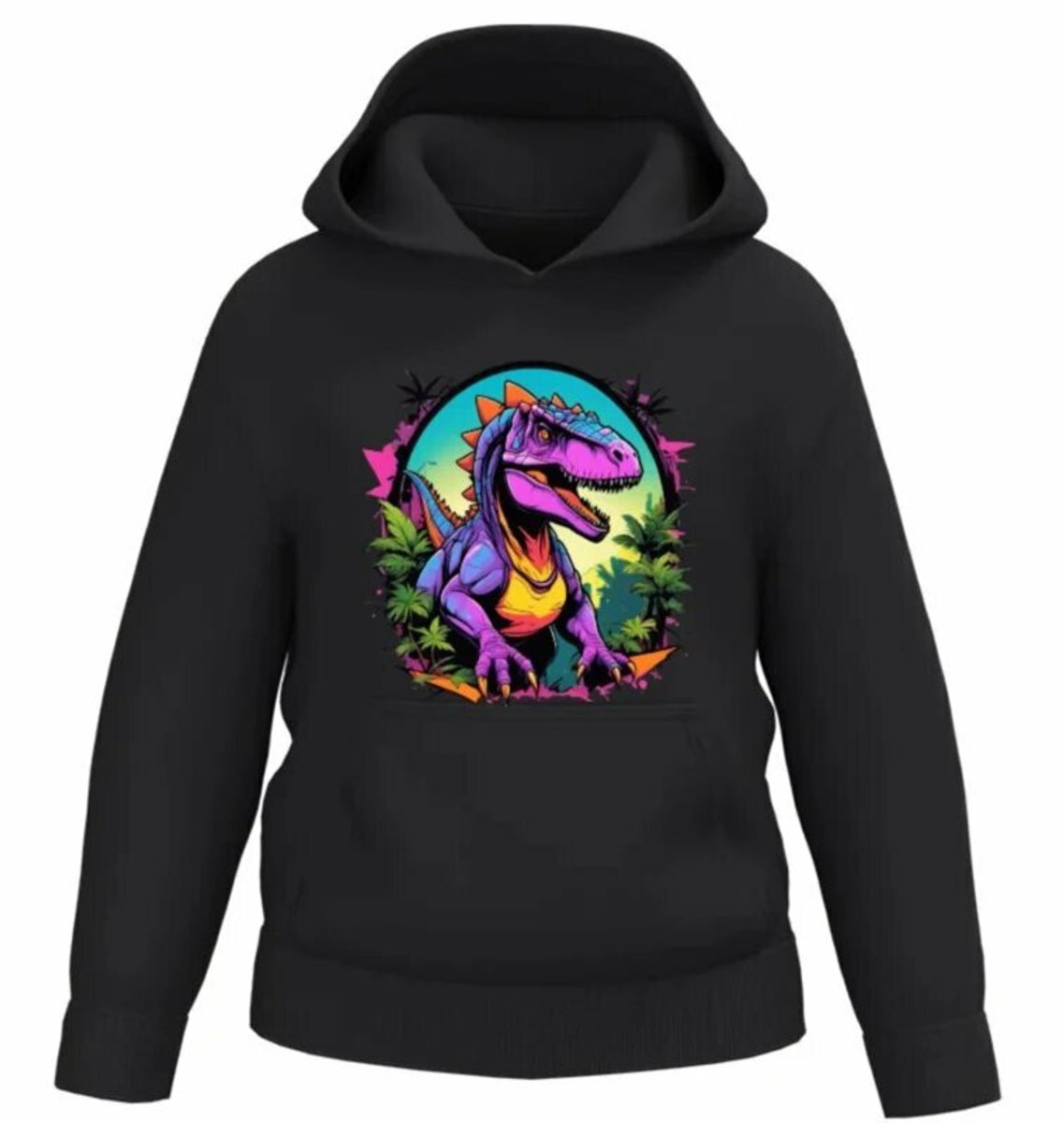 Hoodie met t-rex - Zwart - 170/176