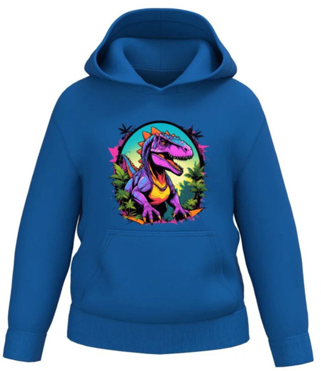 Hoodie met t-rex - Blauw - 170/176