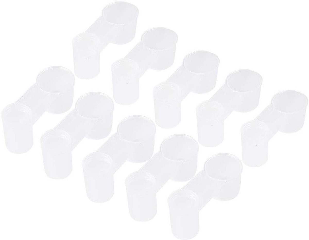 10 Stuks Water Drinkbekers voor Vogels, Praktische Plastic Drinkers en Voederbekers voor Papegaaien en Duiven, Ideaal voor Huisdieren en Vogelverzorging