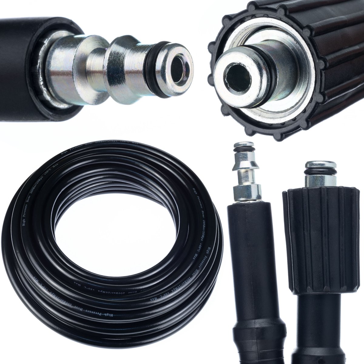 Rosfix Hogedrukslang Vervanging 10 m M22-QC Quick Connect - Nylon Omsponning, 200 bar - Geschikt voor Lavor