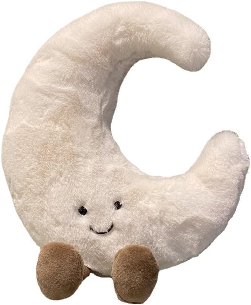 Casalora Maanvormige Pluche Knuffel – 48 cm – Zacht Bed- en Bankkussen – Decoratief Sierkussen – Perfect Cadeau voor Kinderen en Meisjes