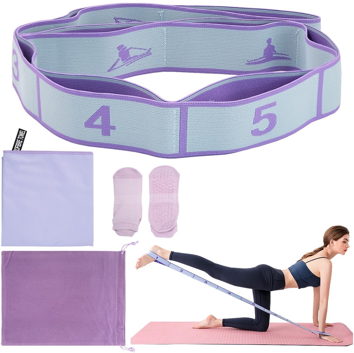 Omgoods - Yoga Strap Set met Weerstandsband en Sokken