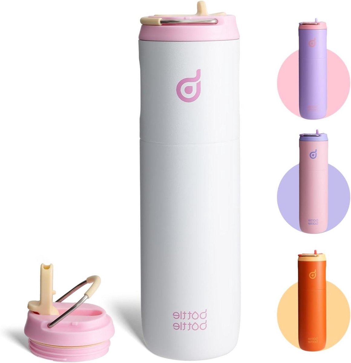 Geïsoleerde Waterfles - Thermosfles RVS - Sport en Reizen - Dubbelwandig Vacuüm - 24 oz - Zwart