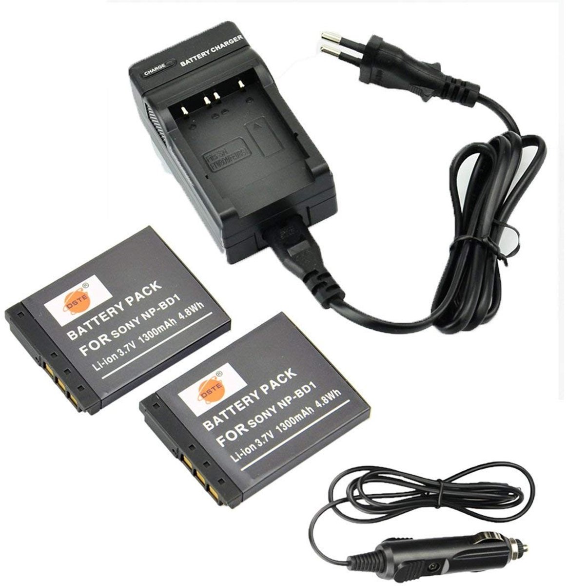 Omgoods - 2 Stuks Vervangende Batterijen en Oplader voor Digitale Camera's