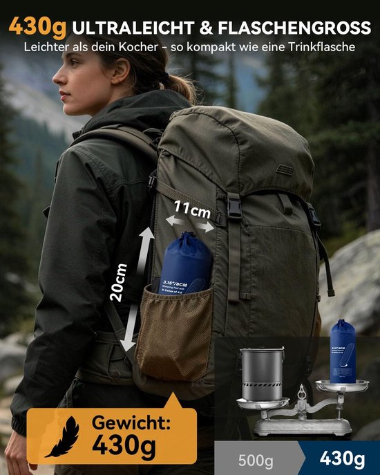 Isomat Camping - Slaapmat Luchtbed - Outdoor Slapen - Ultralicht 430g - 186x55x8 cm - Blauw van Merkloos — afbeelding 3