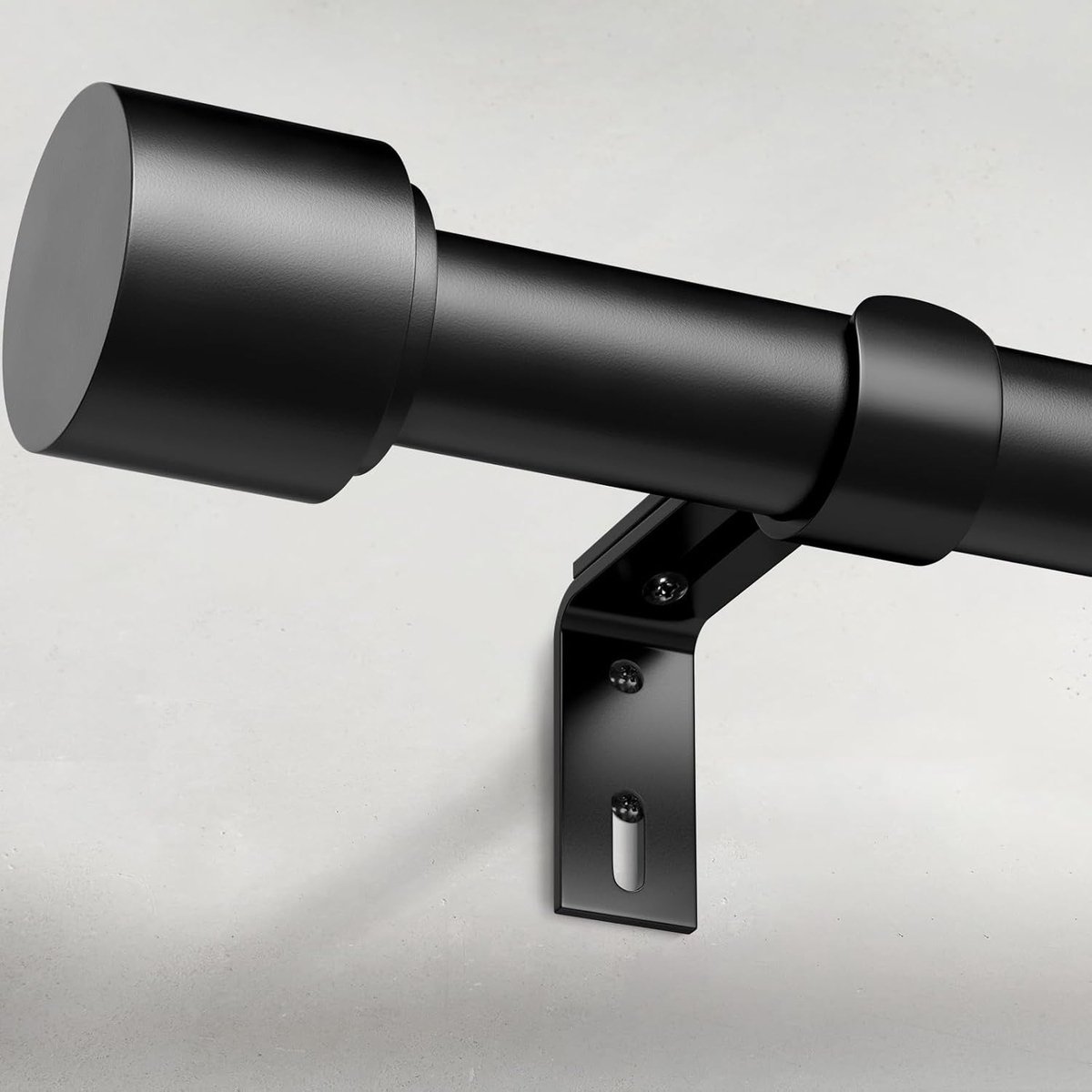 Zwarte extra lange verstelbare gordijnroede 32-120 inch | Metalen telescopische gordijnstang zwaar & stevig | geschikt voor brede ramen