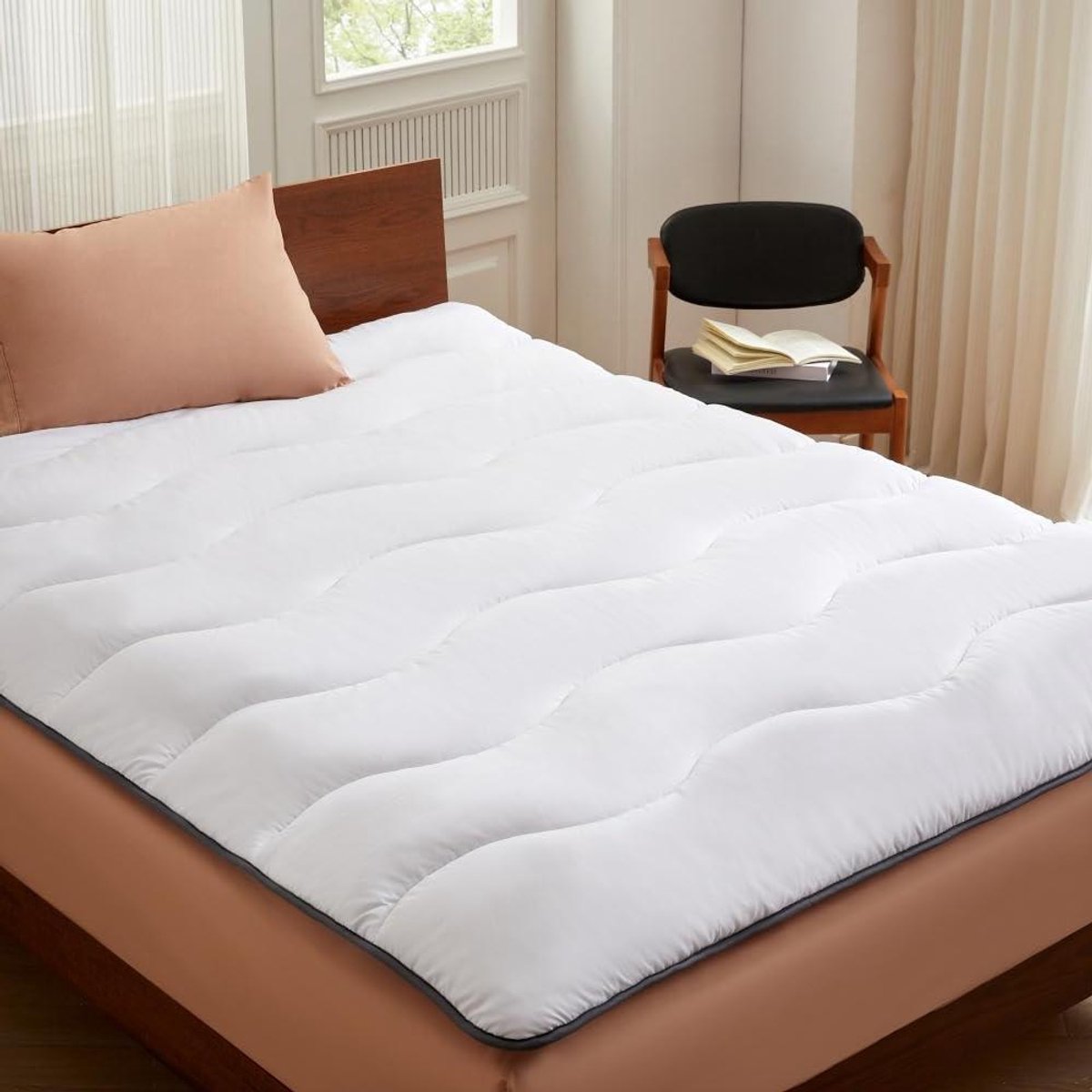 Matrasbeschermer - Oplegger topper - Comfort verhogen - Ademend temperatuurregeling - 140 x 200 cm - Wit