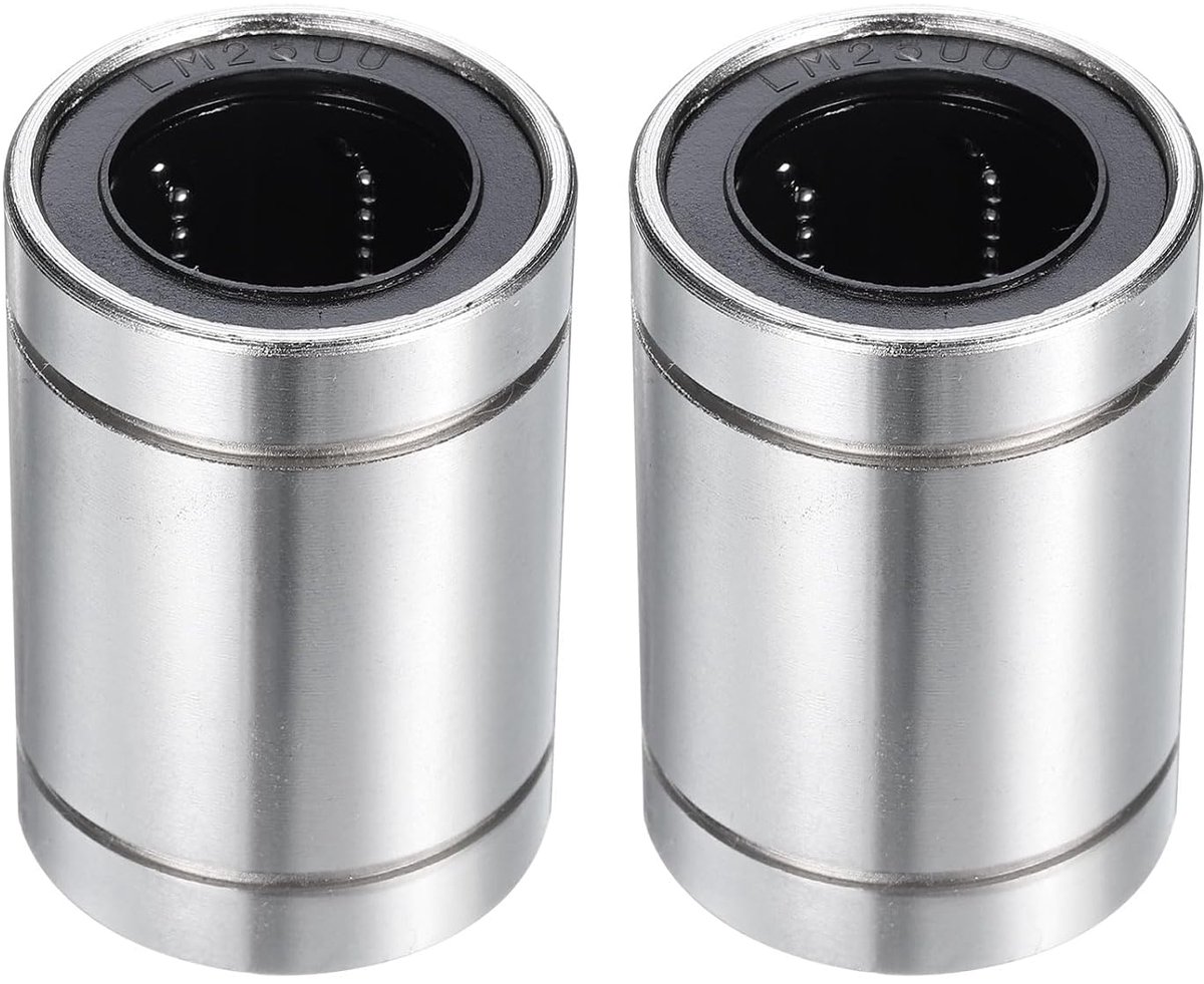 Lineaire lagers, 2 stuks, 25 mm boring, 40 mm, OD, 58 mm lengte, lineaire kogellagers, vernikkeld oppervlak, dubbelzijdig, rubber, verzegeld lagerstaal voor CNC-machine, 3D-printer