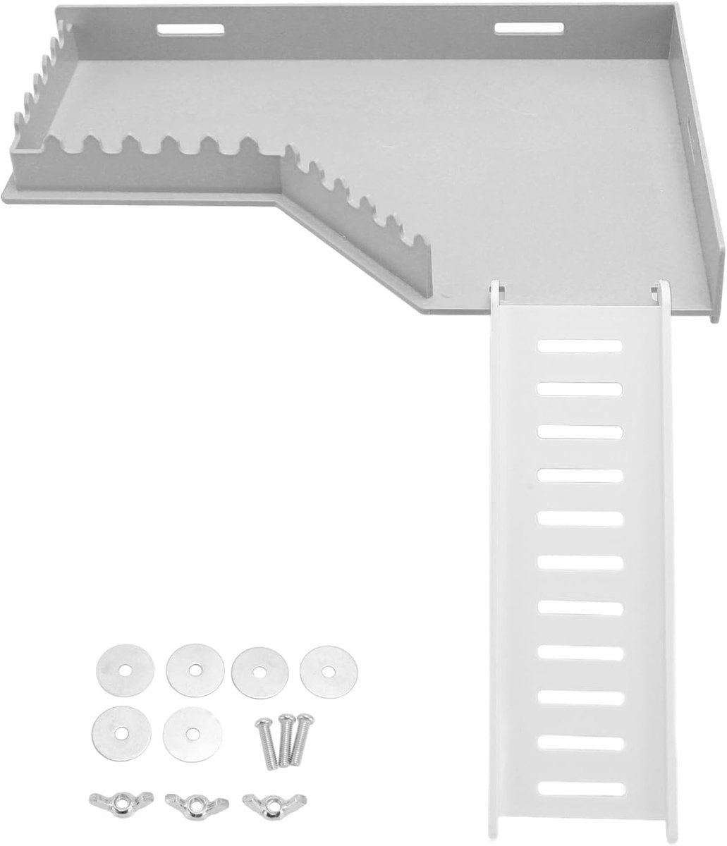 Hamsterkooiplatform, hangend klimplatform voor gerbil, kunststof klimladder, speelgoed, veilig oefeningsspeelgoed, kooi voor kleine dieren, staand platform met ladder voor caviakooi (L-vorm)