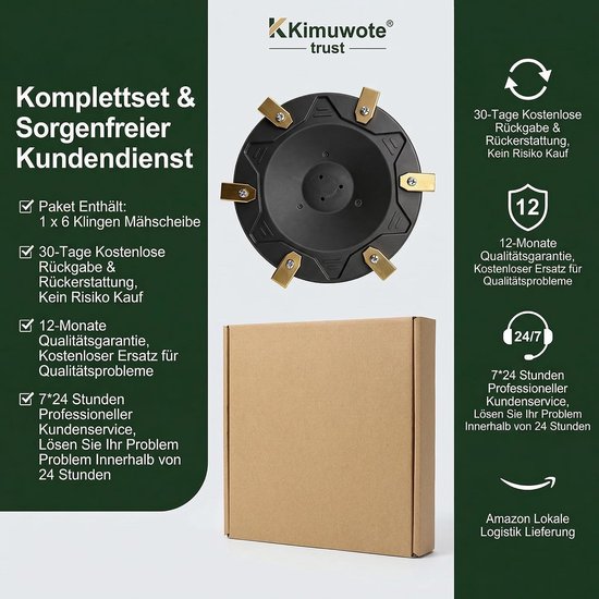 6 stuks, compatibel met Ecovacs Goat O500, O800, O1200, G1-800, G1-2000, G1, premium maaiborden, glasvezelversterkte kunststof, voor 6 messen — afbeelding 2
