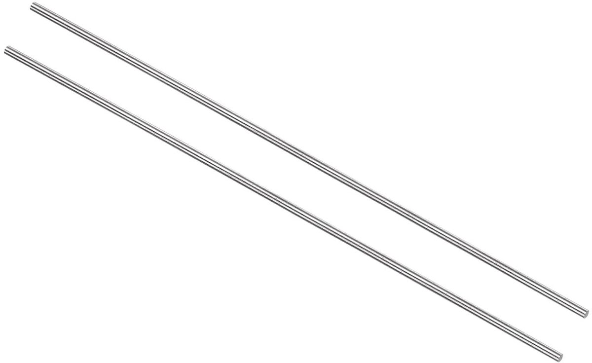 2 stuks ronde metalen stangen van staal, 2 mm x 200 mm, gereedschap voor draaibank van staal met hoge snelheid (HSS) voor draaimachines en boormachines