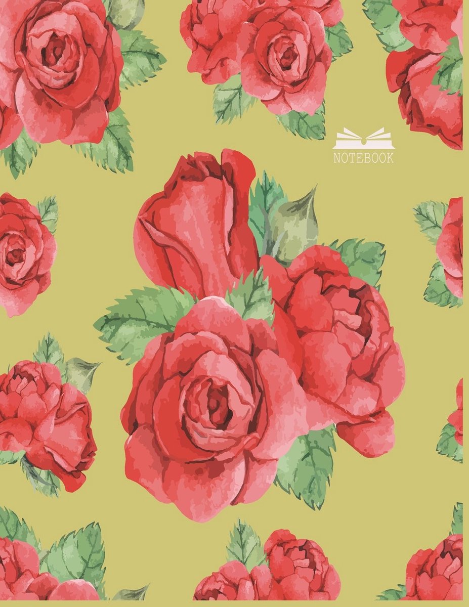 Flower cover and Dot pages, Extra large (8.5 x 11) inches, 110 pages, notebooks and journals