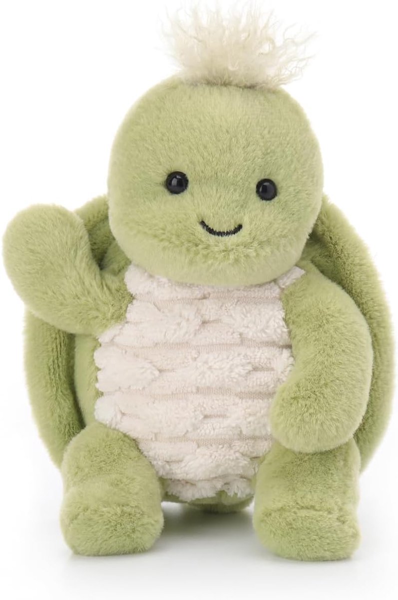 Lamb Clever Turtle Manman Zeedier pluche dieren voor kinderen, zacht schattig knuffeldier voor baby's, meisjes en jongens, pluizige schildpad, groen, 16 cm
