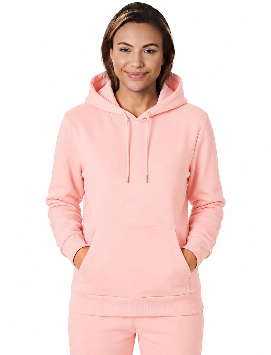 And Shade Dames Super Soft Touch Pastel Bright Loungewear Hoodie Sweatshirt Top Rose, S