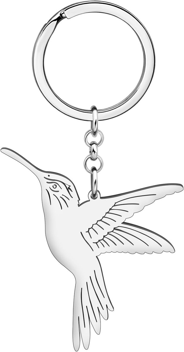 Roestvrij staal schattige kolibrie vogel sleutelhanger accessoires kolibrie geschenken voor vrouwen vogelliefhebbers rugzak tas hanger