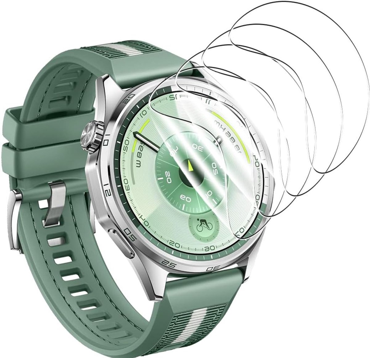 Displaybeschermfolie voor Huawei Watch GT 6 46 mm, [4 stuks] HD TPU-folie, zacht, krasbestendig, volledige afdekking, flexibele displaybescherming voor Huawei Watch GT 6 46 mm