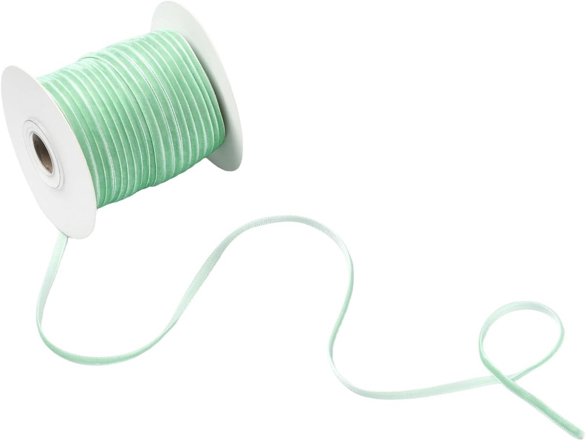 50 meter fluwelen lint rol 3 mm plat enkelzijdig satijnen lint zachte decoratieve kanten rand met spoelen voor geschenkverpakking verpakking haar boog clips maken, aquamarijn