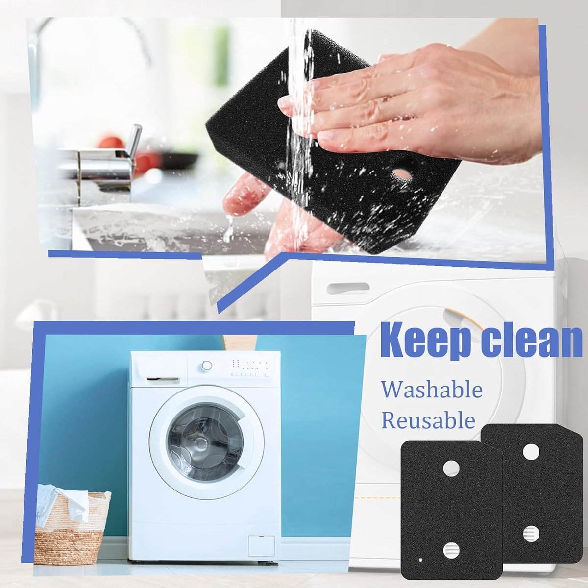 4 stuks droogfilters voor miele T1 9164761 droger warmtepompdroger 207 x 157 x 30 mm reservesponsfilter voor miele T1-serie sponsfilter reserveonderdelen schuimstoffilter spons