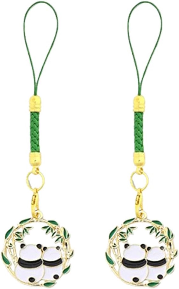 2 stuks sleutelhanger met dubbele panda, vriendschapssleutelhanger, schattige panda-sleutelhanger, grappige sleutelhanger, liefdesmotieven, cadeau beste vriend, goud, goud (kleur), M