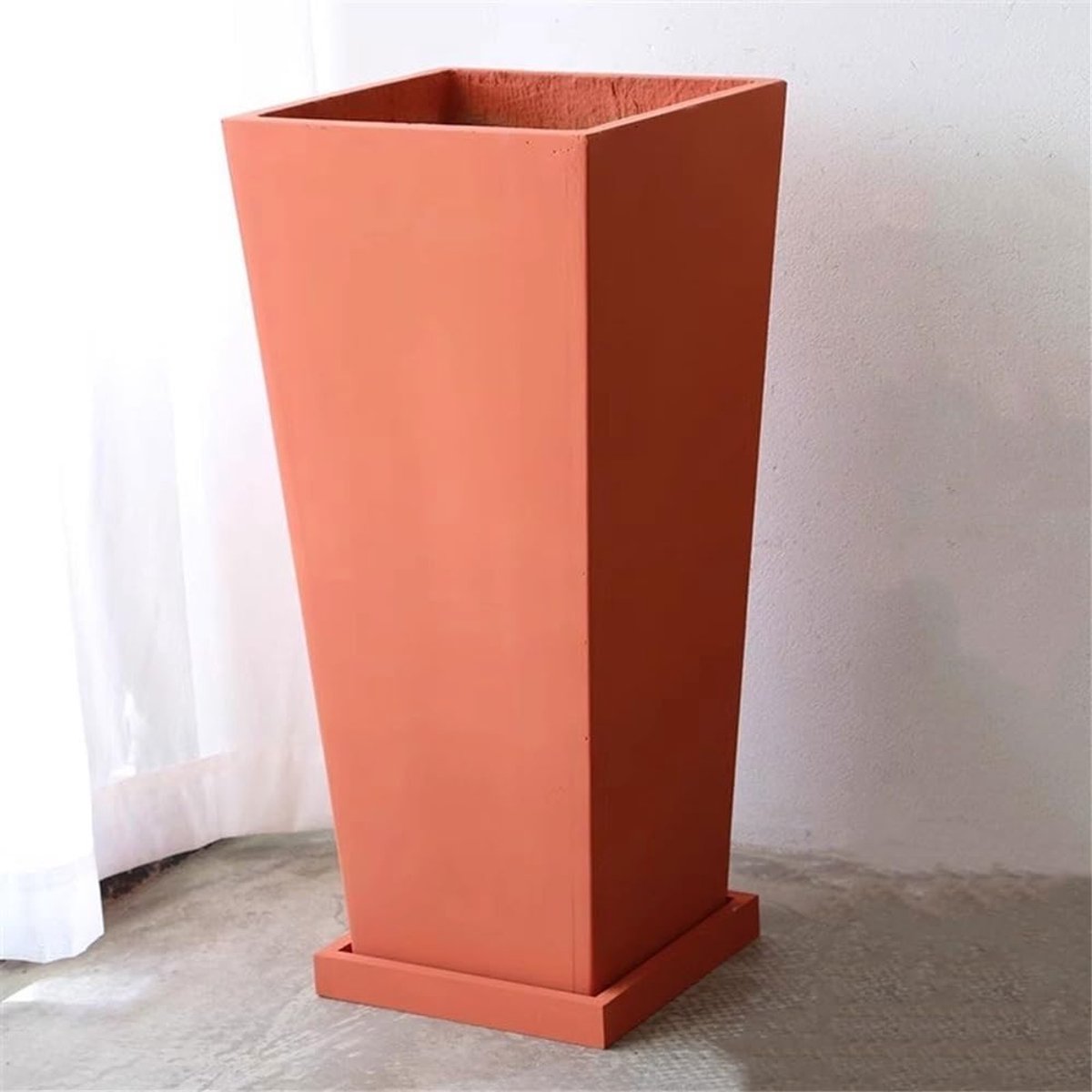 Schotels Vierkante lekbak for tuin, opvangbak van synthetisch hars for thuisdecoratie(Brown,XXL)