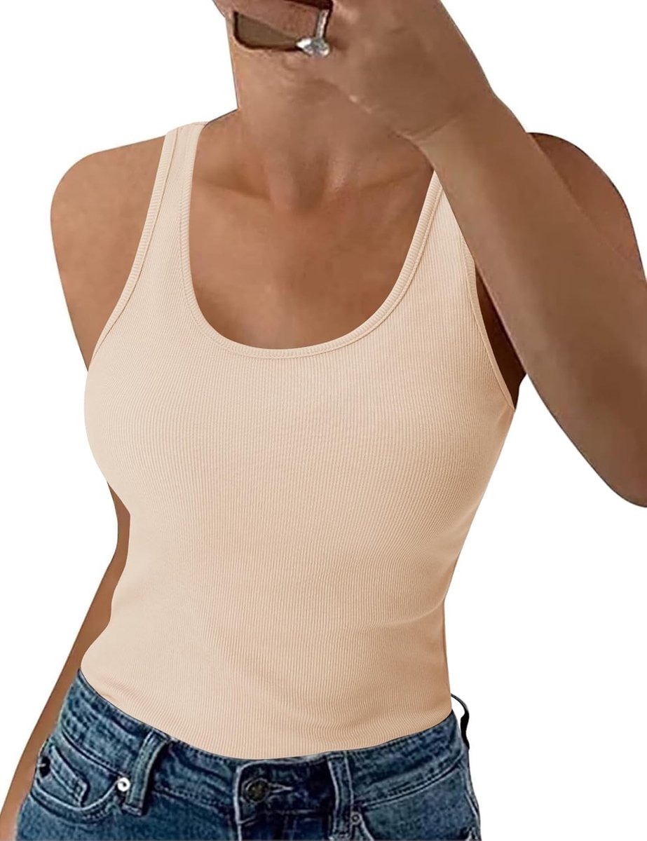 Tanktop voor dames, zomer, slim fit, bovenstuk, mouwloos, geribbeld, basic shirt, ronde hals, vest, katoen, tops, sexy, casual, effen | Basic hemdje voor dames, katoen, effen, casual, ademend, ondergoed, herfst winter gelaagdheid, thuiskleding