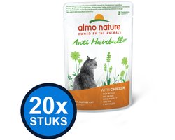 20x Almo Nature Holistic - Kattenvoer Natvoer Maaltijdzakje - Anti-Haarbal - Kip - 70g