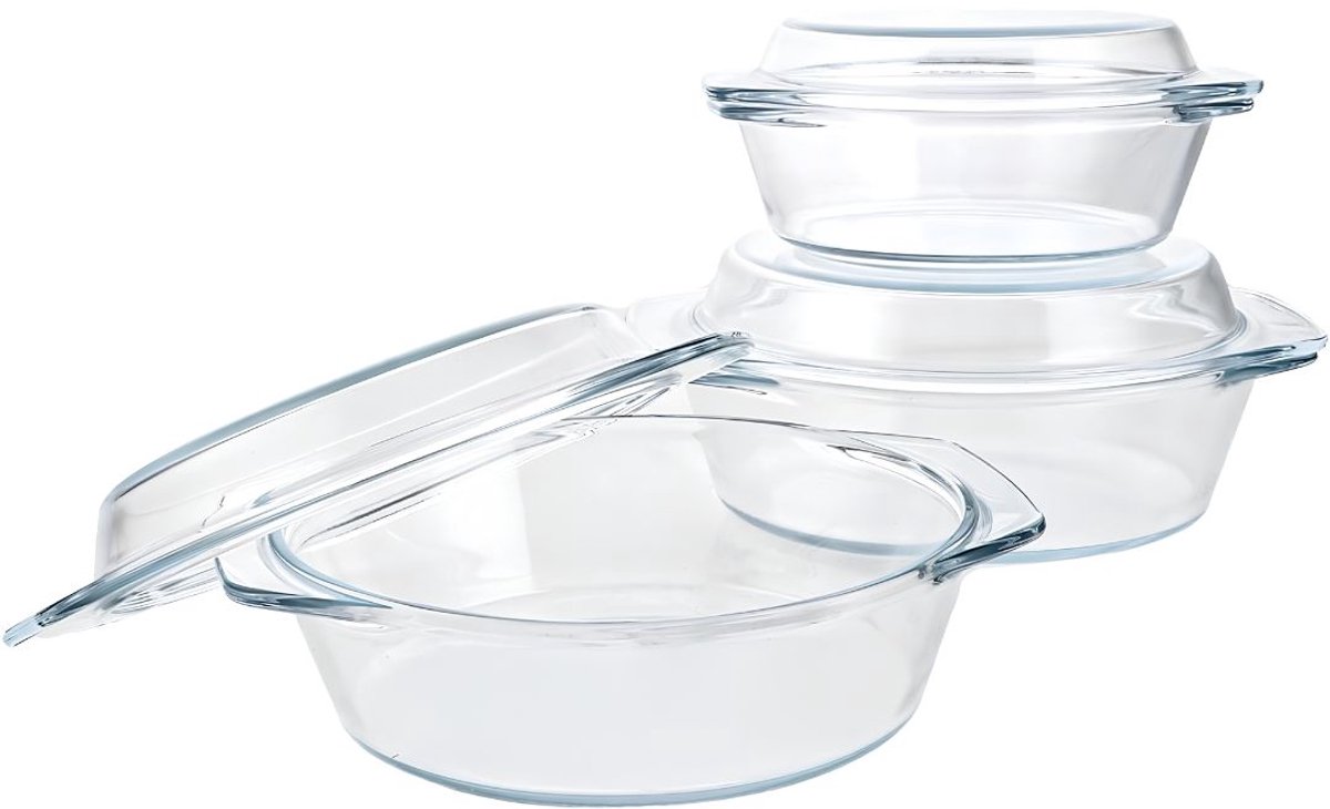 JCP® Ovenschaal met Deksel - Ovenschaal met Deksel Glas - Vaatwasserbestendig - Wit - 18cm x 18cm x 8cm
