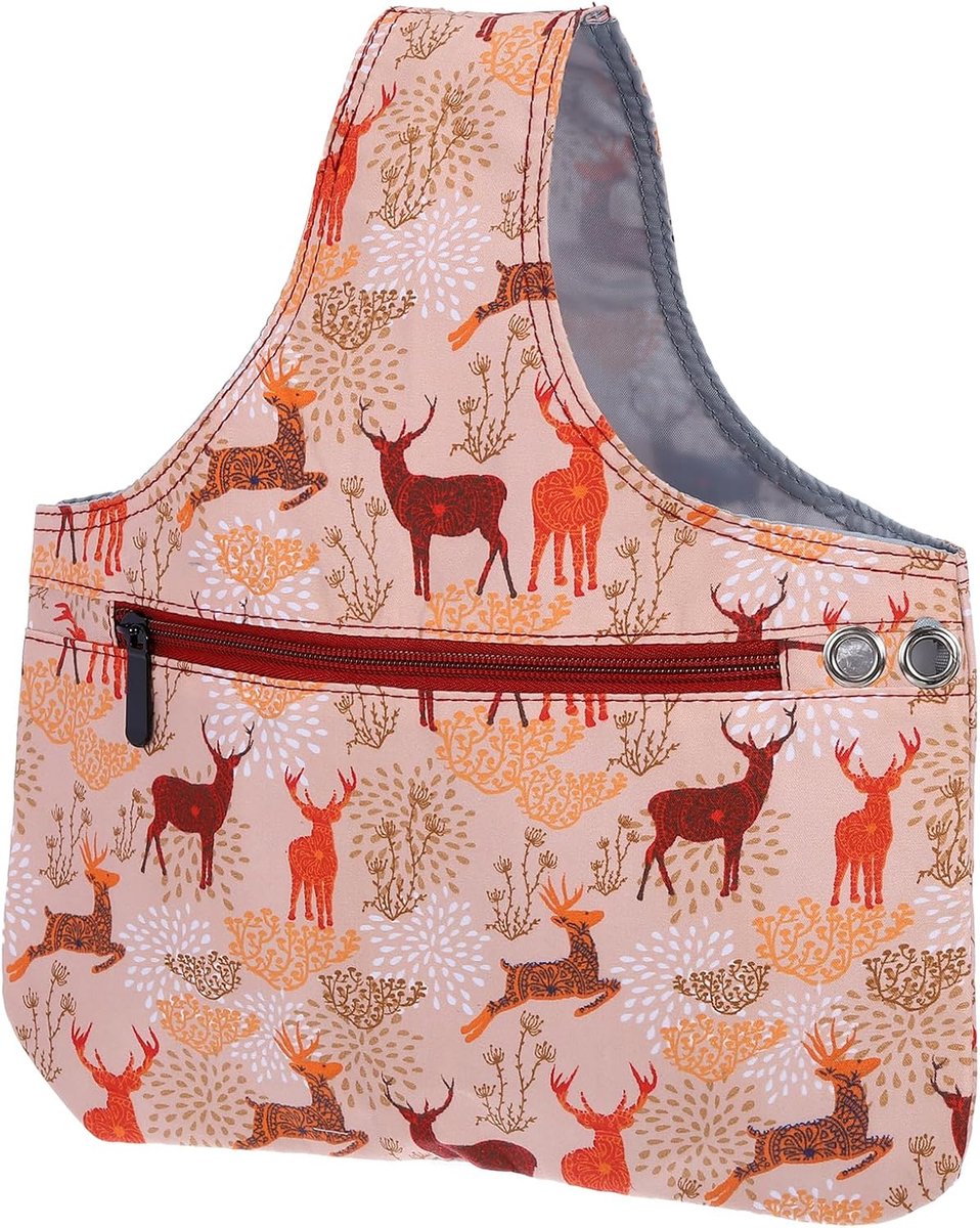 Gehaakte tas, kleine mini-garenopslag organizer breien accessoires en benodigdheden schouder streng bal geval houder voor haken, herten oranje