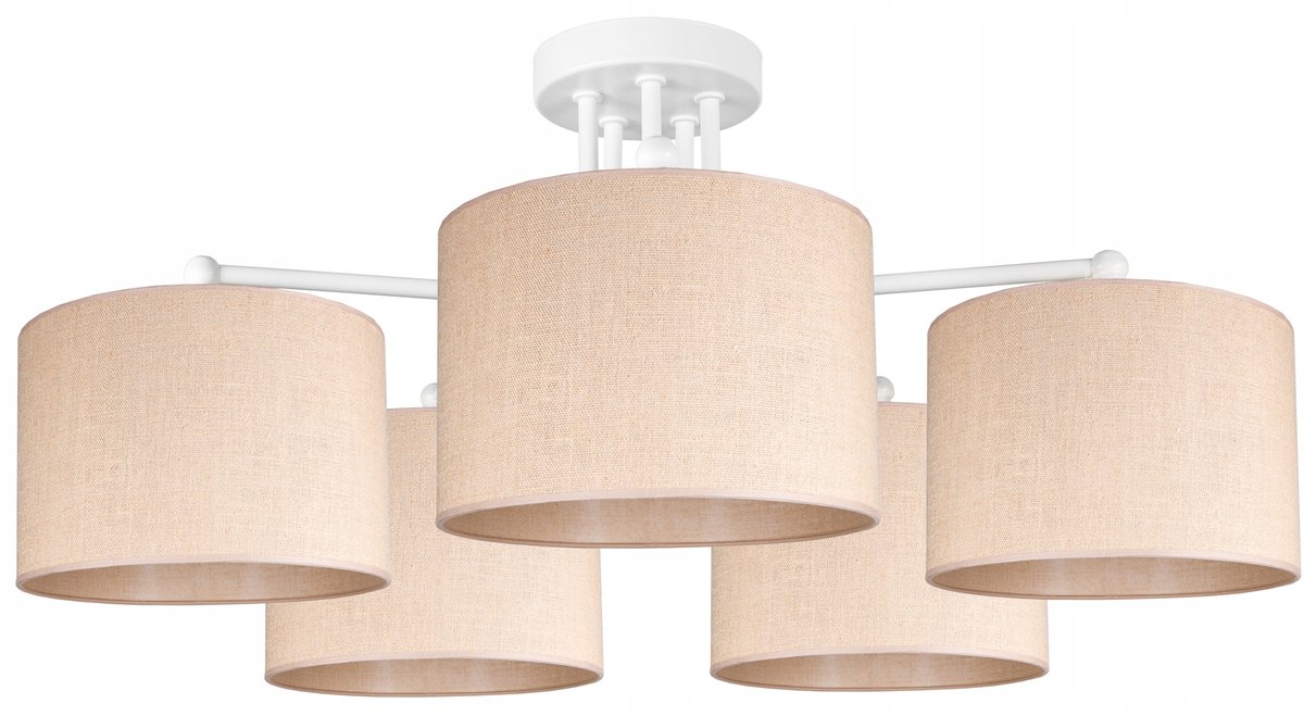 Merkoze hanglamp, Boho jute kap, 5xE27 fitting, sfeerverlichting