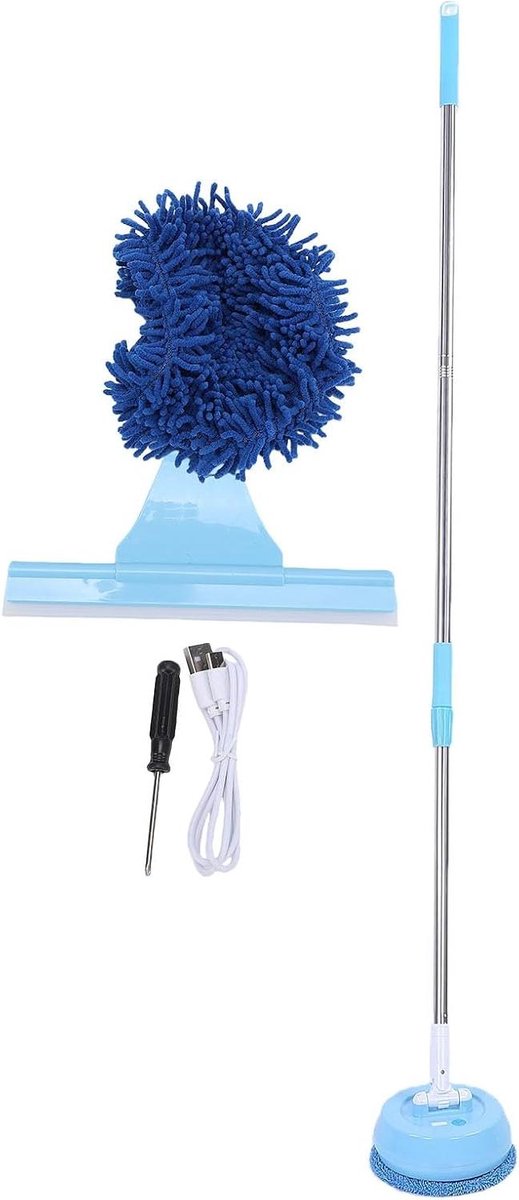 Elektrische Raamreiniger - Glaswasser Telescoopsteel - Hoge Ramen Zemen - Draadloos Bereik 137cm - 90 Min Gebruik - Wit