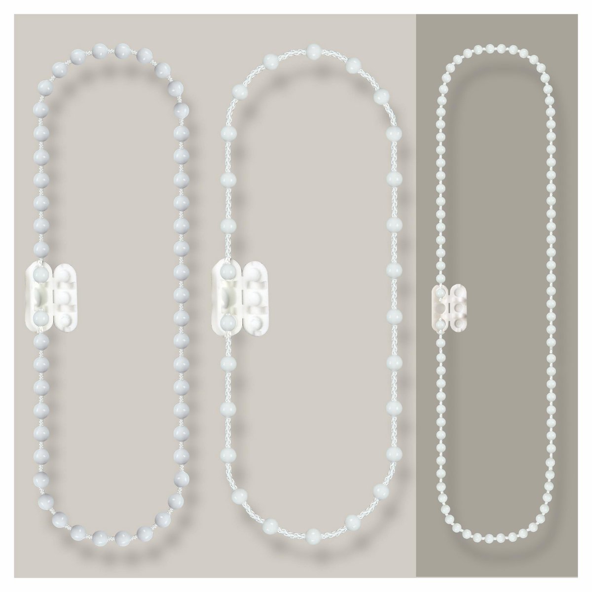 Rollokette van PVC met Kettenverbinder - Bedienlengte 120 cm - Wit