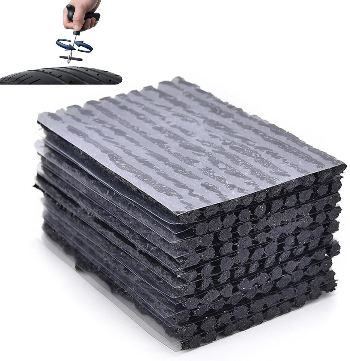 Claoner Bandenreparatiepluggen - 100 stuks - 3,5mm - Geen rubber - Noodreparatie - Voor auto motor grasmaaier - Zwart