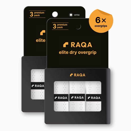 Raqa® Padel Overgrip – 2pack - Elite Dry Padel Grip – 6x Padel Grips – padel grip - Voor Zweethanden – Wit