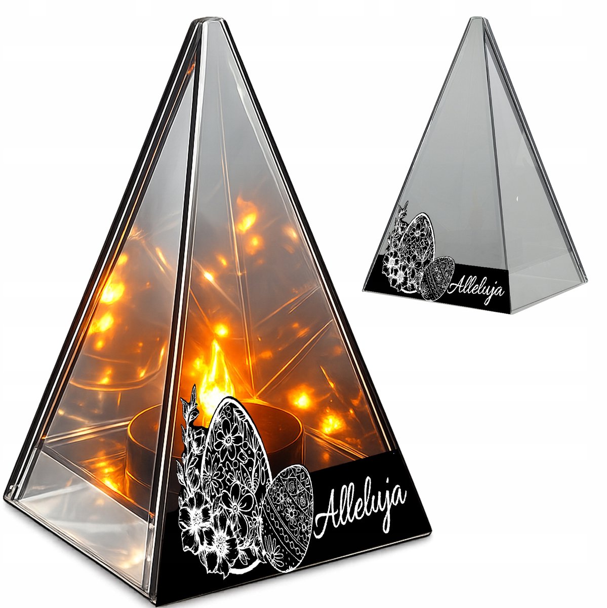 Merkloze LED Grafsteen Lantaarn met Vlam Effect - 20 cm