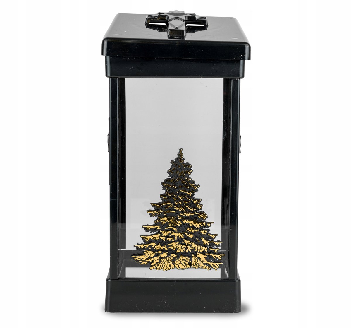 Artistieke Znicz Kerstboom 26cm Zwart met Applicatie
