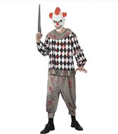 Joya Party® Creepy Clown Kostuum Heren | Halloween Kostuum Man | Verkleedpak Heren & Mannen | Enge Horror Clown | Clown Kostuum Volwassenen | Halloween Verkleedkleding | Maat L/XL