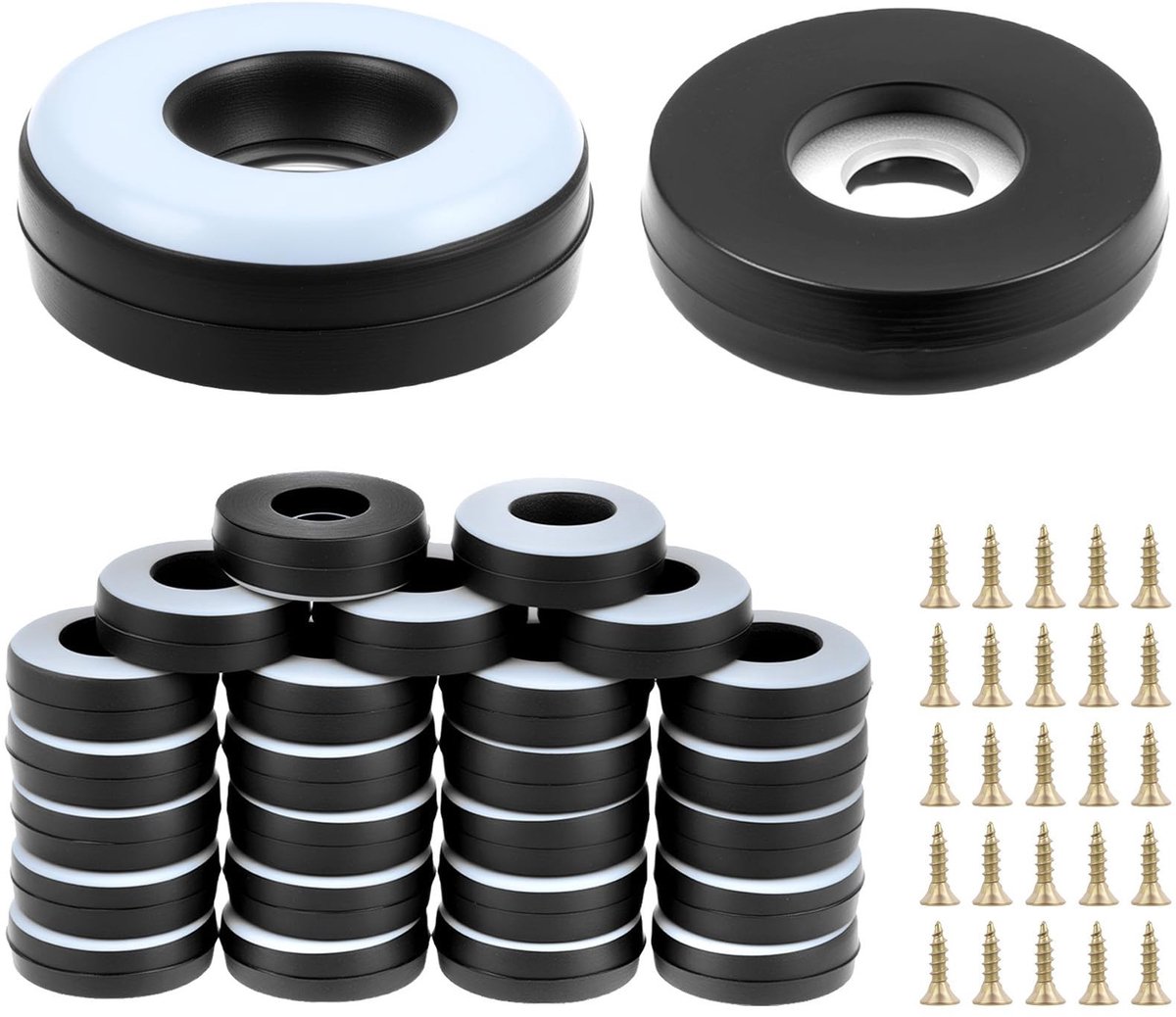 SolidKeus - Set van 25 Teflon Glijders voor Meubels met Schroef
