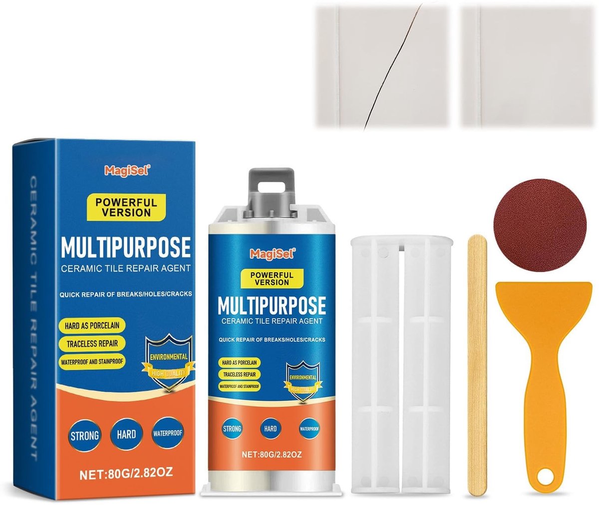 SolidKeus - Tegel Reparatieset voor Witte Tegels, Sneldrogend en Geschikt voor Vervormingen
