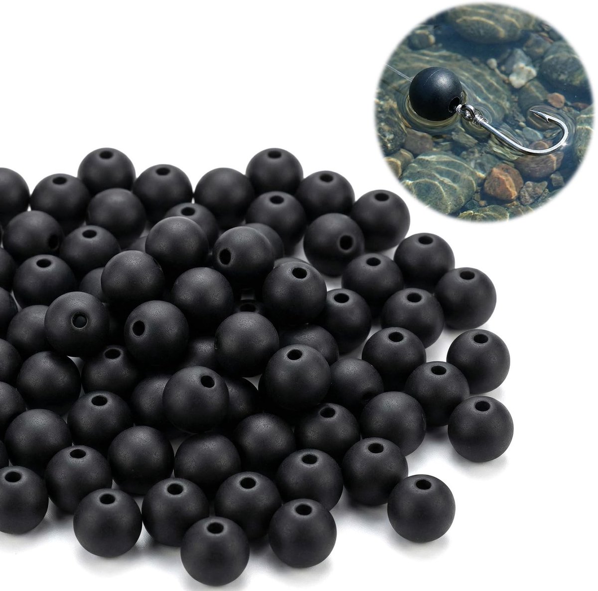 SolidKeus - Set van 200 Ultralichte Rubber Vissen Kralen voor Hengelsport