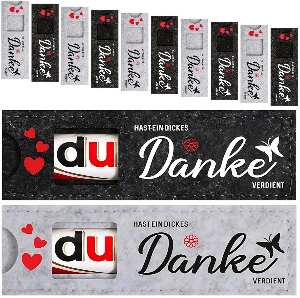 SolidKeus - 12 Stuks Felt Covers voor Chocolade en Cadeaus