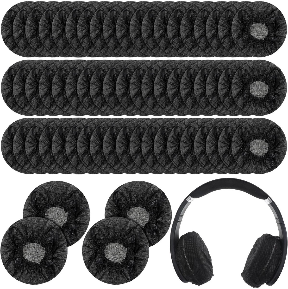 SolidKeus - Set van 100 Wegwerp Hoofdtelefoonhoezen voor Over-Ear Hoofdtelefoons