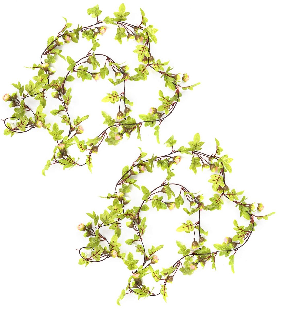 SolidKeus - Set van 4 Rotan Bloemenslingers voor Decoratie
