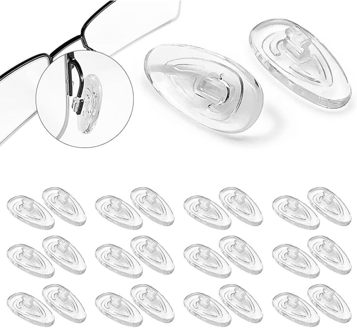 SolidKeus - Set van 12 Zachte Neuspads van Silicone voor Brillen