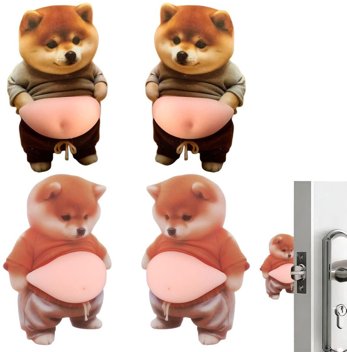 SolidKeus - Rubber Deurstoppers met Shiba Inu Design