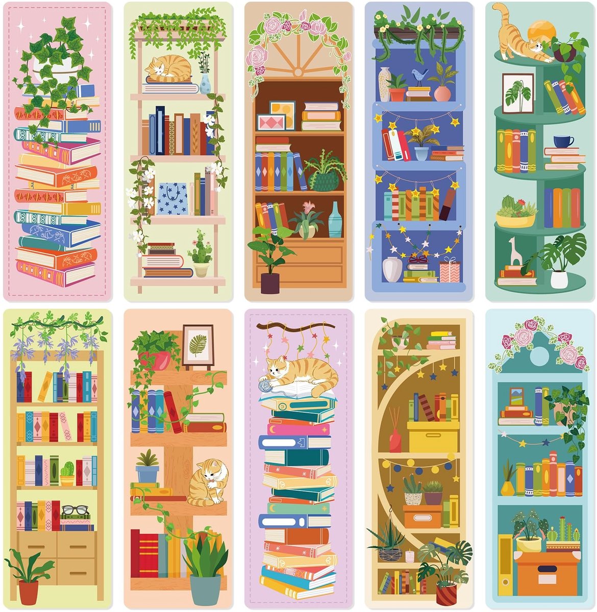 SolidKeus - Set van 30 Papieren Bladwijzers met Leuke Ontwerpen