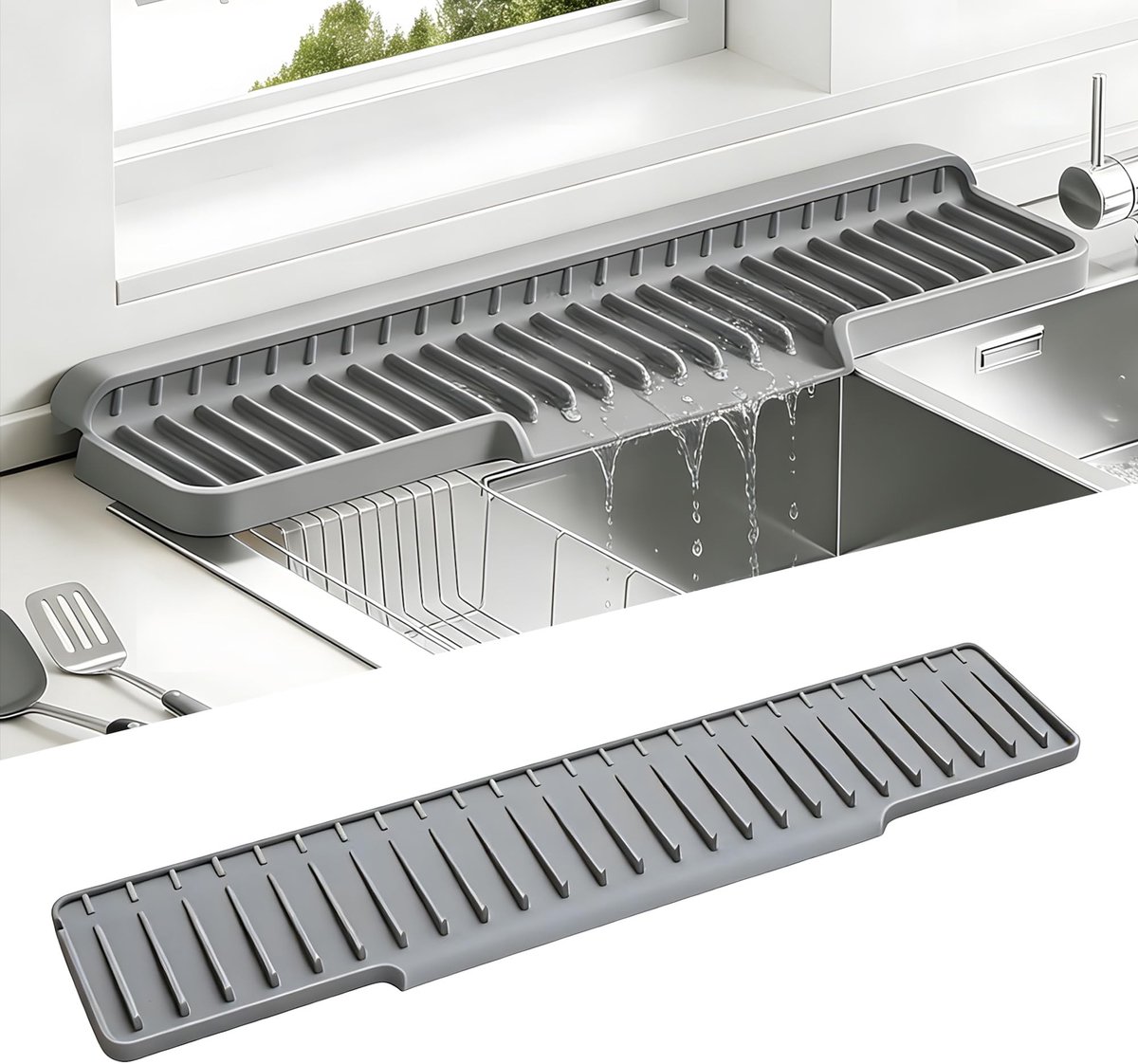 SolidKeus - Silicone Gootmat voor Keuken en Badkamer 50 x 10cm