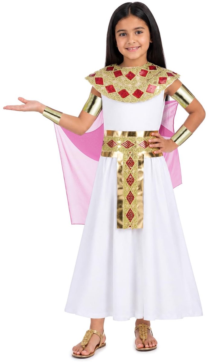 SolidKeus - Cleopatra Kostuum voor Kinderen met Jurk en Accessoires
