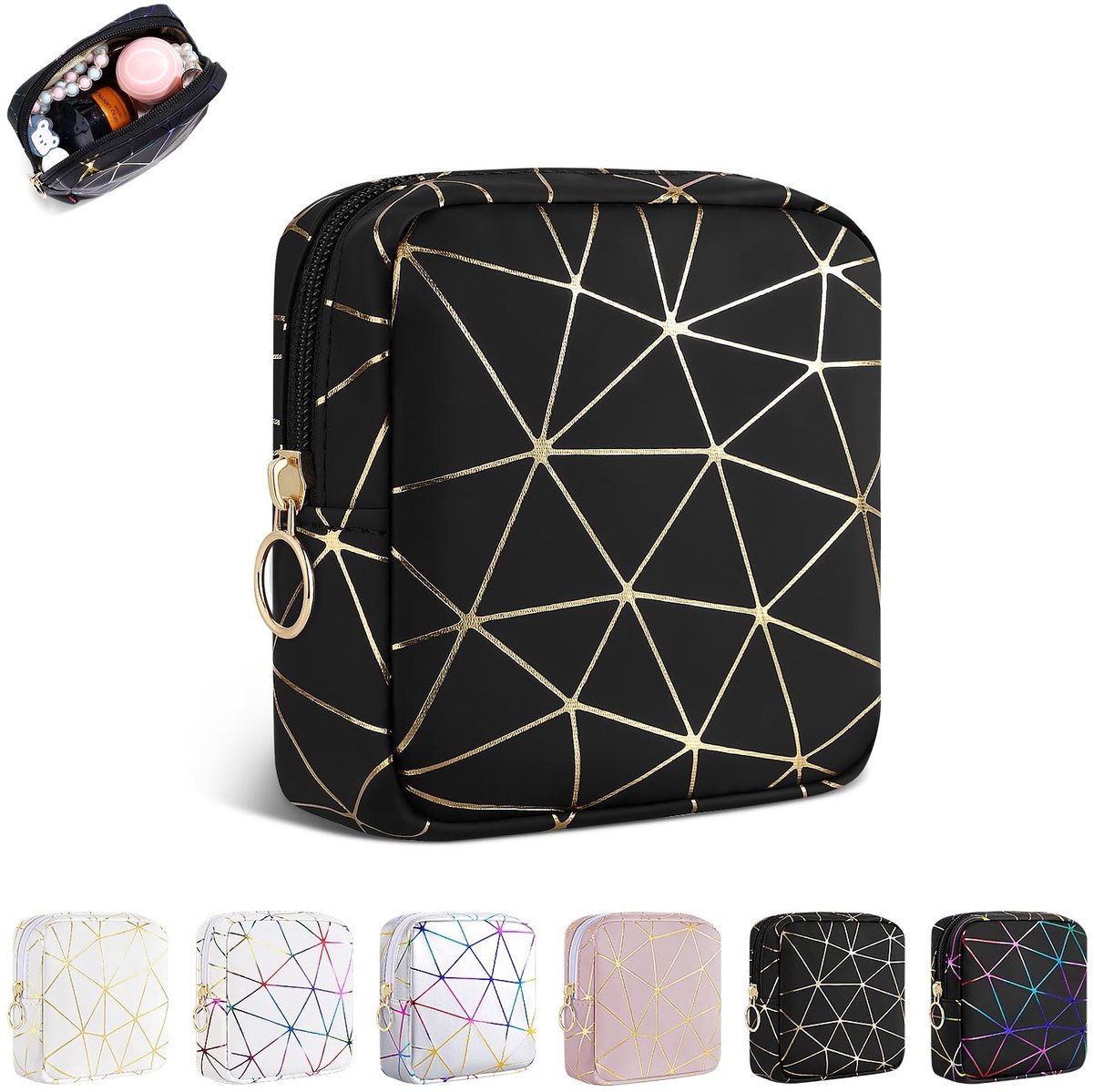 SolidKeus - Compacte Makeup Tas van PU Leer voor Vrouwen