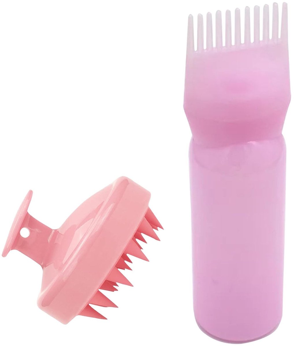 SolidKeus - Set van 2 Carrot Comb Flessen met Shampoo Borstel